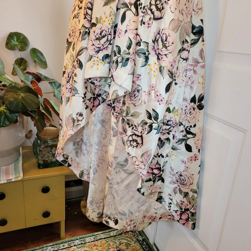 Speechless High‎ Low Gorgeous Rose Printed Strapless Prom Dress, Size 9 Juniors